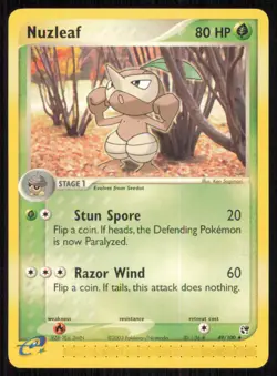 Nuzleaf 49/100 Uncommon Sandstorm Pokemon Lightly Played - Image 1