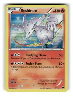 Reshiram 17/116 Holo Rare Plasma Freeze Pokemon Holo Moderately Played - Image 1