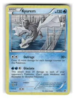 Kyurem 43/113 Holo Holo Rare Legendary Treasures Pokemon Holo Moderately Played - Image 1