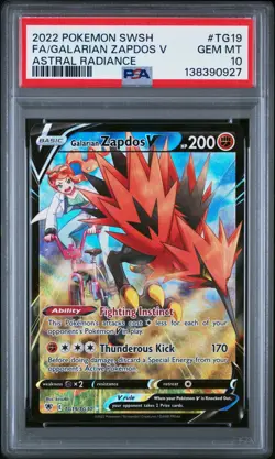 2022 POKEMON SWORD & SHIELD ASTRAL RADIANCE FULL ART/GALARIAN ZAPDOS V PSA 10 - Image 1