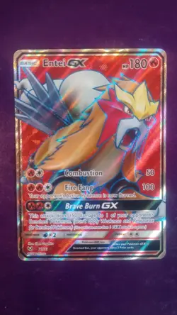 2017 Pokemon Sun & Moon Shining Legends #71 Full Art Entei GX - Image 1