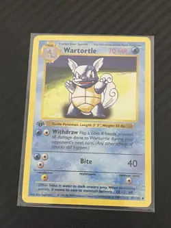 Pokemon TCG Wartortle 042/102 Base Set Shadowless 1st Edition Uncommon 1999 70HP - Image 1