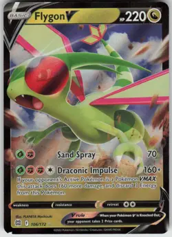 Pokemon Flygon V Ultra Rare SWSH09: Brilliant Stars 106/172 NM - Image 1