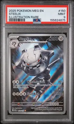 Pokemon Steelix 150/132 Me01: Mega Evolution Illustration Rare Holo PSA 9 - Image 1
