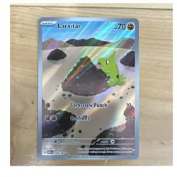 Pokemon Larvitar 203/197 SV03 Obsidian Flames Illustration Rare Holo 70HP 2023 - Image 1