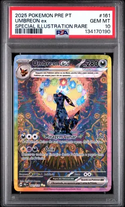 2025 POKEMON PORTUGUESE PRE PT-PRISMATIC EVOLUTIONS #161 UMBREON EX PSA 10 - Image 1
