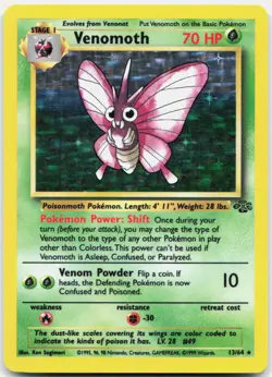 Pokemon TCG Venomoth (13) Jungle Holo Rare 13/64 Unlimited Holo - Image 1