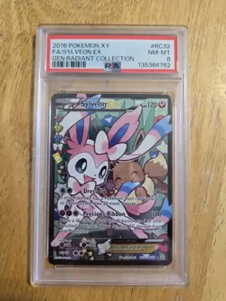 PSA 8 2016 Pokemon TCG Sylveon EX RC32 Generations Radiant Collection Full Art - Image 1