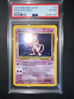 2000 Pokemon Base Set 2 Mewtwo Holo 10/130 PSA 6 Vintage WOTC Holographic - Image 2