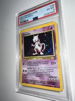 2000 Pokemon Base Set 2 Mewtwo Holo 10/130 PSA 6 Vintage WOTC Holographic - Image 4