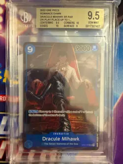One Piece 2022 Romance Dawn Dracule Mihawk OP01-070 Alt Art Beckett 9,5 Englisch - Image 1
