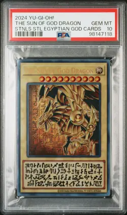 2024 YU-GI-OH! STAINLESS STEEL EGYPTIAN GOD CARDS THE SUN OF GOD DRAGON PSA 10 - Image 1
