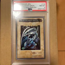 PSA 8 Blue Eyes White Dragon English #9 Bandai Generation 1998 Yu-Gi-Oh! - Image 1