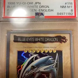 PSA 8 Blue Eyes White Dragon English #9 Bandai Generation 1998 Yu-Gi-Oh! - Image 2