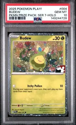 PSA 10 2025 POKEMON PLAY! POKEMON PRIZE PACK SERIES 7 HOLO #004 Budew - Image 1