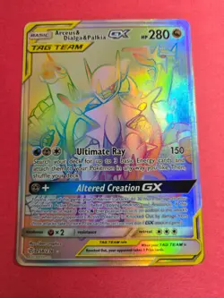 Pokemon Arceus & Dialga & Palkia GX TAG TEAM Rainbow Rare FA Holo 258/236 EN - Image 1