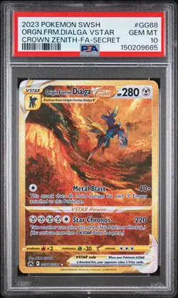 POKEMON SWORD & SHIELD CROWN ZENITH FULL ART/ORIGIN FORME DIALGA VSTAR PSA 10 - Image 1