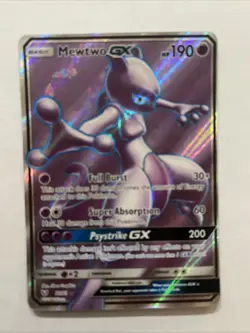 Pokemon Mewtwo GX TCG Full Art Ultra Rare Holo Card 72/73 Shining Legends - Image 1