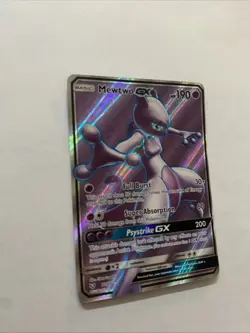 Pokemon Mewtwo GX TCG Full Art Ultra Rare Holo Card 72/73 Shining Legends - Image 3