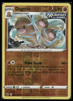 Dugtrio 077/198 Rare Chilling Reign Pokemon Reverse Holo Near Mint - Image 1