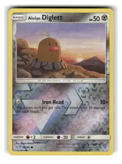 Alolan Diglett 78/156 Common Ultra Prism Pokemon Reverse Holo Near Mint - Image 1