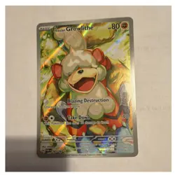 Pokemon TCG Hisuian Growlithe 181/167 Sv06 Twilight Masquerade IR Holo 80 HP - Image 1