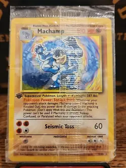 Pokemon TCG Machamp Holo Rare 1st Edition Base Set 8/102 NM SEALED!!! - Image 1
