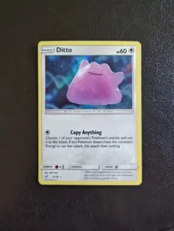 Pokemon TCG Ditto Detective Pikachu Holo Rare Card 17/18 - Image 1