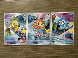 Pokemon First Partners Illustration Collection MEP Turtwig Chimchar Piplup - Image 2