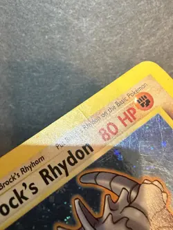 1st Edition Brock's Rhydon Gym Heroes 2/132 Holo Unlimited Rare Pokemon LP-MP - Image 3