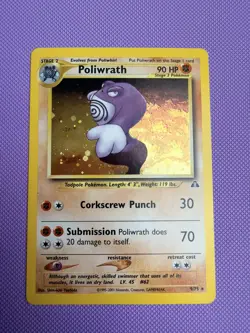 POLIWRATH 9/75 Neo Discovery HOLO rare Pokemon TCG card NM - Image 1