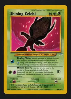 Shining Celebi 106/105 Neo Destiny Unlimited Holofoil Secret Rare Pokemon TCG - Image 1