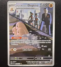 Pokemon Team Rocket's Dugtrio 239/217 Ascended Heroes Illustration Rare Holo NM - Image 2