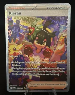Pokemon TCG Kieran Trainer 218/167 Twilight Masquerade SIR Near Mint - Image 1