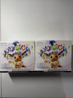 2x Pokemon TCG Prismatic Evolutions ETB Elite Trainer Boxes NEW w/ Dent Corners - Image 1