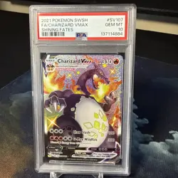 Pokemon Charizard VMAX SV107/SV122 Shining Fates Holo Shiny PSA 10 - Image 1