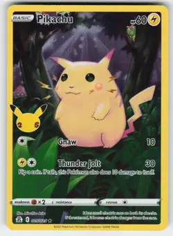 Pikachu 005/025 Holo Rare Celebrations Pokemon Near Mint - Image 1