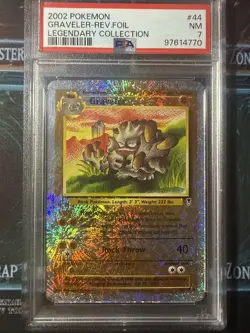 PSA 7 2002 POKEMON LEGENDARY COLLECTION GRAVELER 44/110 REVERSE HOLO - Image 1