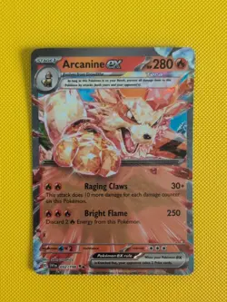 Arcanine Holo Rare TCG Card 032/198 Scarlet Violet Base EX Rare Pokemon Card - Image 1