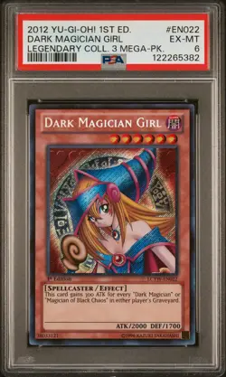 2012 YU-GI-OH! LEGEND COLLECTION MEGA-PACK 1ST EDITION DARK MAGICIAN GIRL PSA 6 - Image 1