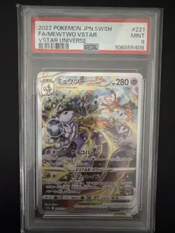 Pokemon TCG Mewtwo VSTAR Card Japanese Universe 221/172 PSA 9 - Image 1