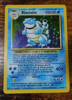 Blastoise 2/102 Red Dot Error Misprint Additional Ink Base Holo Pokemon Card PL^ - Image 1