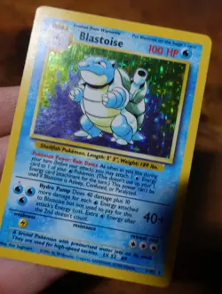 Blastoise 2/102 Red Dot Error Misprint Additional Ink Base Holo Pokemon Card PL^ - Image 3