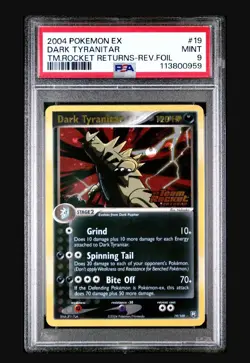 PSA 9 MINT Dark Tyranitar 19/109 REVERSE HOLO Team Rocket Returns Pokemon Card - Image 1