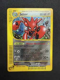 2002 POKEMON SCIZOR H21 AQUAPOLIS HOLO RARE e-READER - NM - Image 1