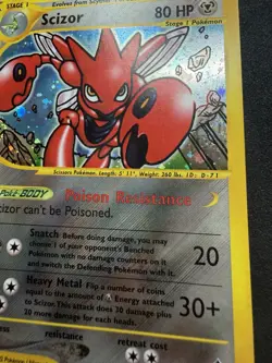 2002 POKEMON SCIZOR H21 AQUAPOLIS HOLO RARE e-READER - NM - Image 3