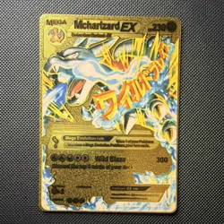 Pokemon Fan Art Mega Charizard EX - Gold Metal Card - English - Image 1