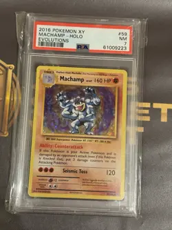 PSA 7 Machamp Holo 59/108 XY Evolutions 2016 Pokemon NM Slab - Image 1