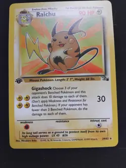 NM Pokemon TCG Raichu 1st Edition Fossil Non-Holo Card 29/62 - Image 4