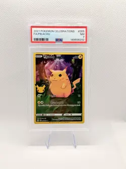 2021 Pokemon TCG Pikachu #005 Celebrations FA PSA 7 - Image 1